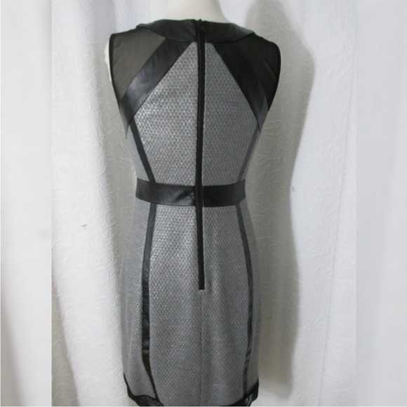 MILLY Metallic Dress with leather trim. - Picture 4 of 6